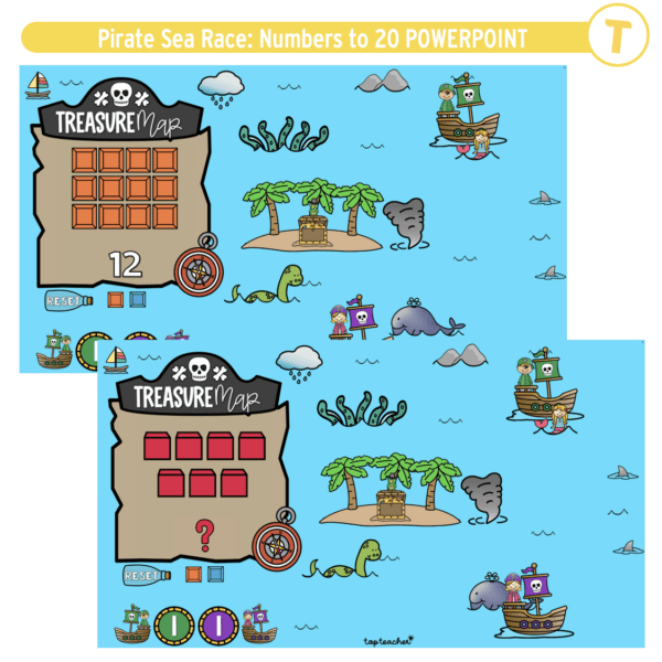 Pirate Sea Race: Numbers to 20 POWERPOINT - Image 3